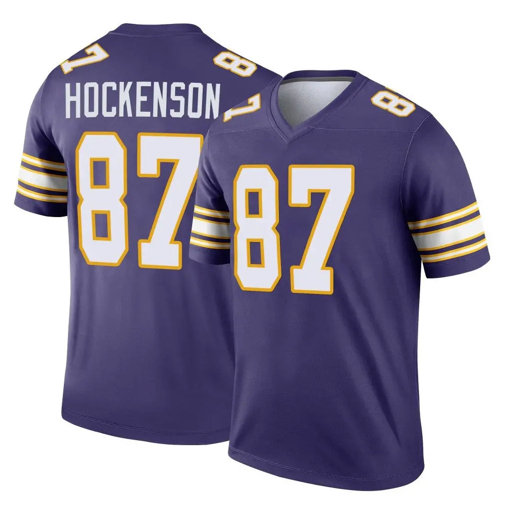 Elroe MN.Vikings #87 T.J. Hockenson Player Purple Limited Classic Home Game Stitched Jerseys