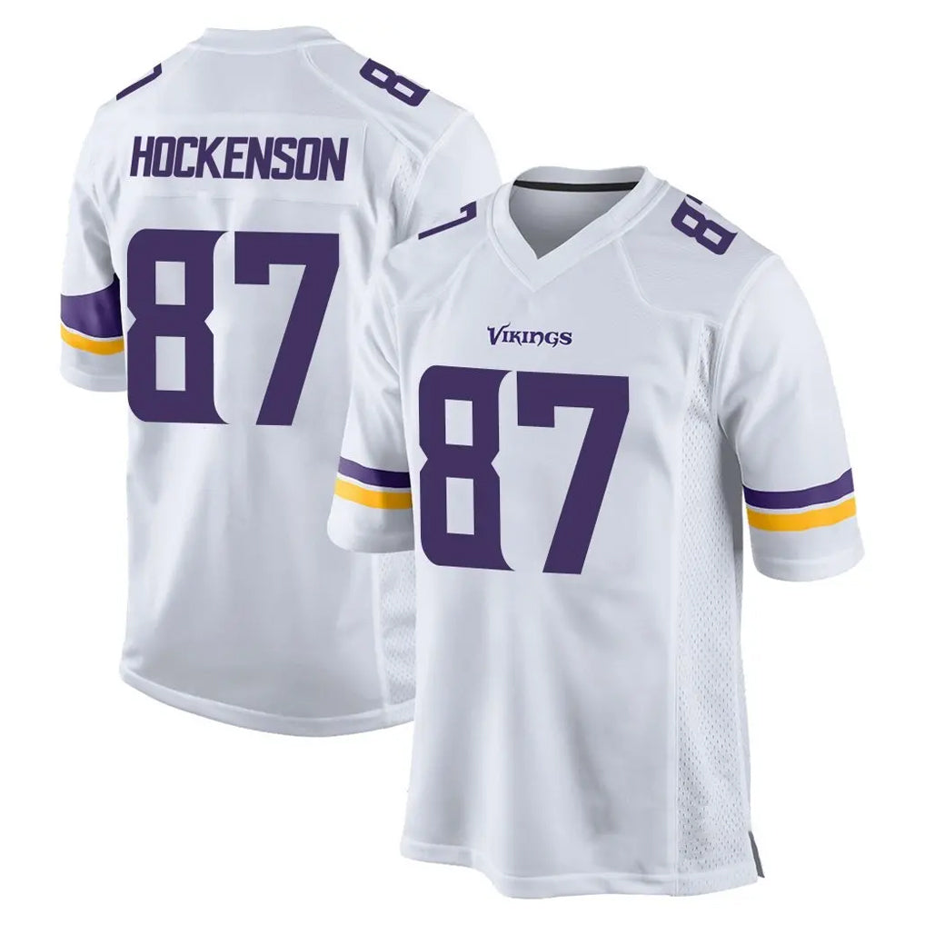 Elroe MN.Vikings #87 T.J. Hockenson Player White Home Game Stitched Jerseys
