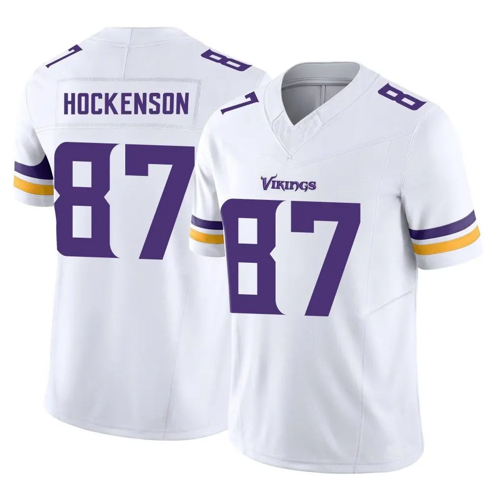 Elroe MN.Vikings #87 T.J. Hockenson Player White Limited Vapor F.U.S.E. Home Game Stitched Jerseys
