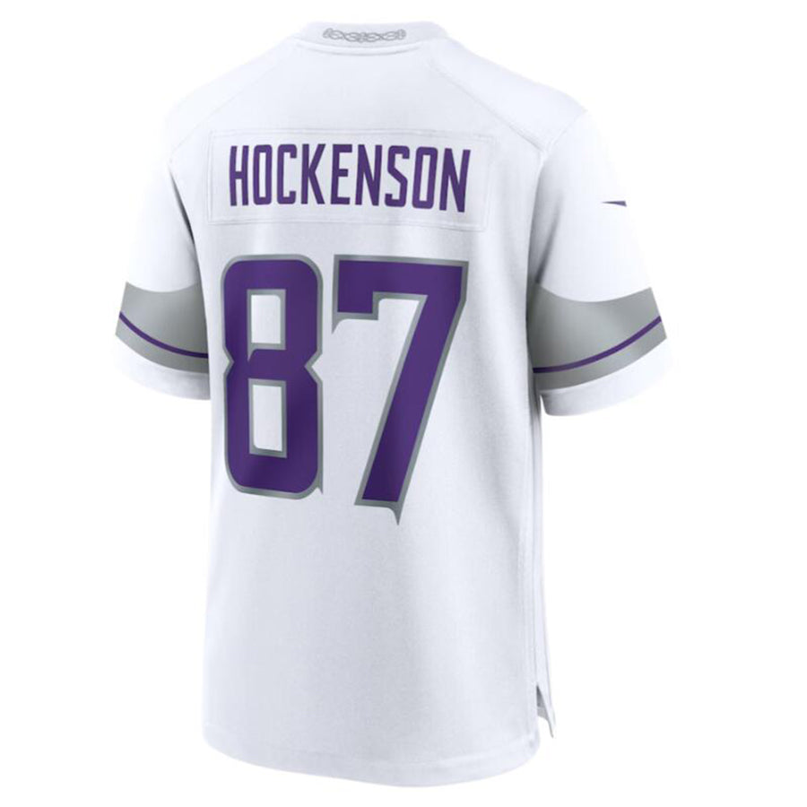 Elroe MN.Vikings #87 T.J. Hockenson White Alternate Game Player Jersey American Stitched Jersey