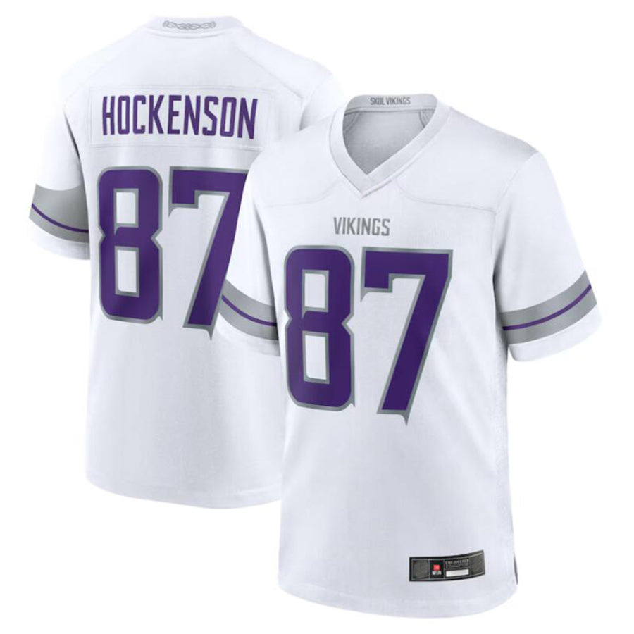 Elroe MN.Vikings #87 T.J. Hockenson White Alternate Game Player American Stitched Jerseys