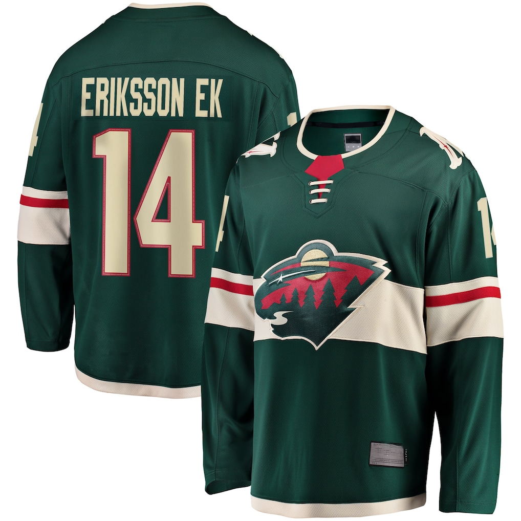 Elroe M.Wild #14 Joel Eriksson Ek Green Breakaway Jerseys