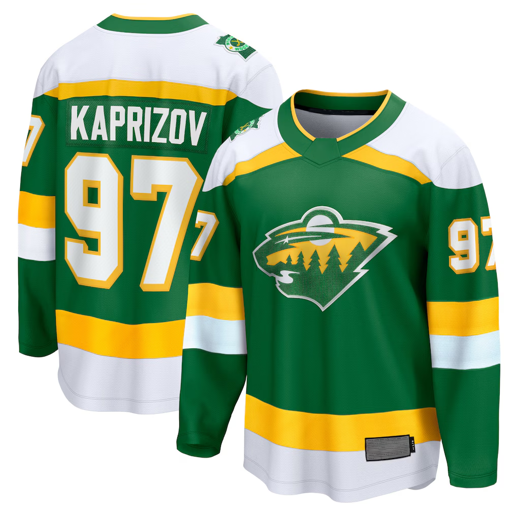 Elroe M.Wild #97 Kirill Kaprizov Green 2023-24 Alternate Breakaway Jerseys
