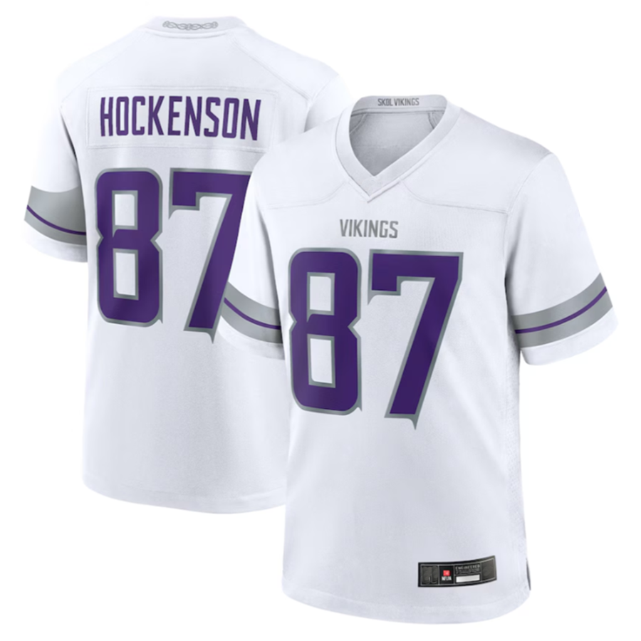 Elroe MN.Vikings #87 T.J. Hockenson Player White Alternate Game Stitched Jerseys