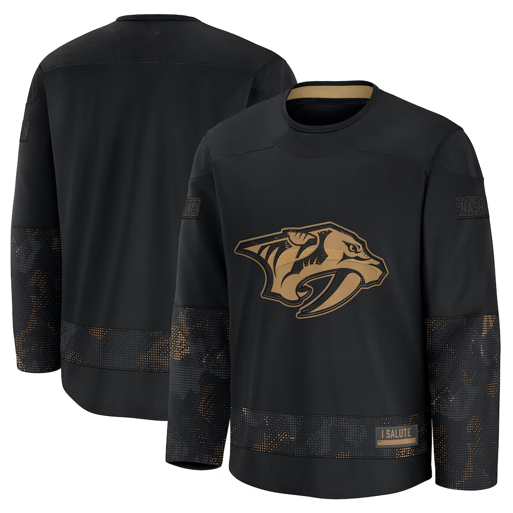 Elroe N.Predators Black 2024 Military Appreciation Practice Jerseys