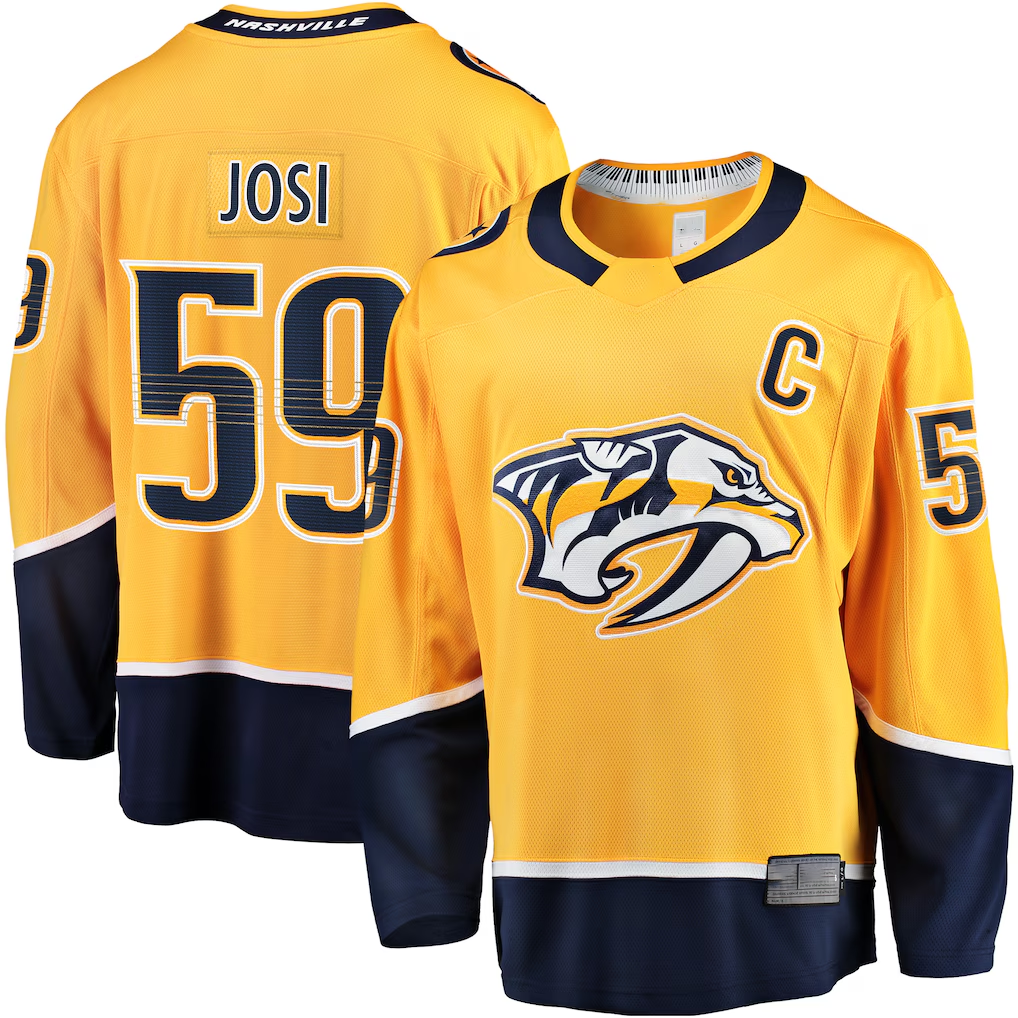 Elroe N.Predators #59 Roman Josi Gold Home Breakaway Jerseys