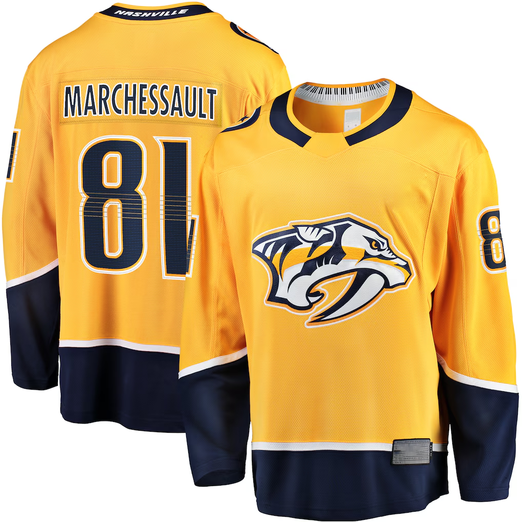 Elroe N.Predators #81 Jonathan Marchessault Gold Breakaway Jerseys