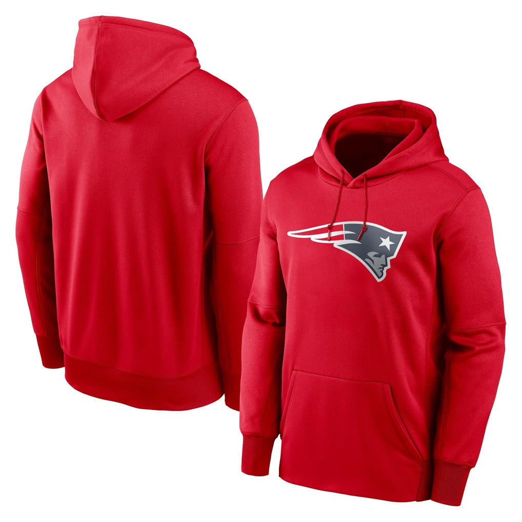 Elroe NE.Patriots Red LOGO Pullover Hoodies Home Game Blank Player Stitched Jerseys