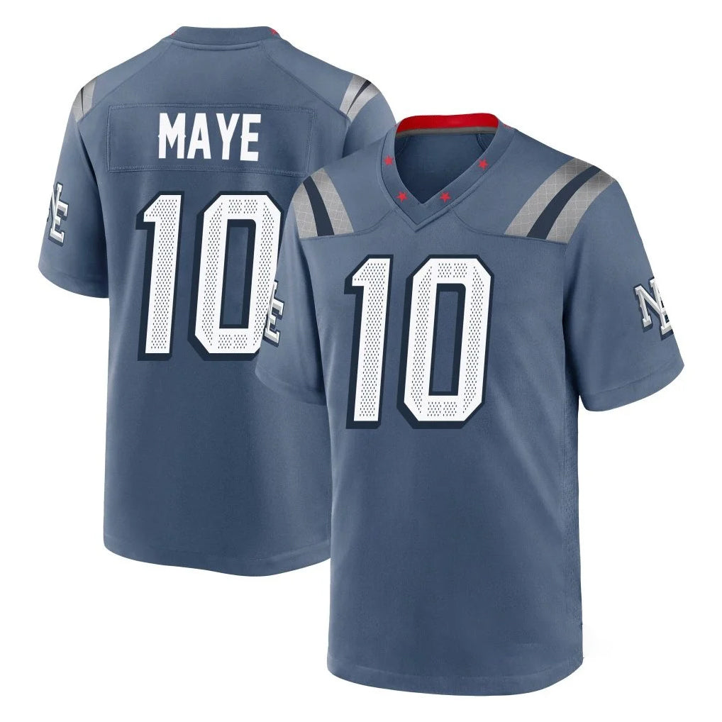 Elroe NE.Patriots #10 Drake Maye Player Blue Rivalries Collection Home Game Stitched Jerseys