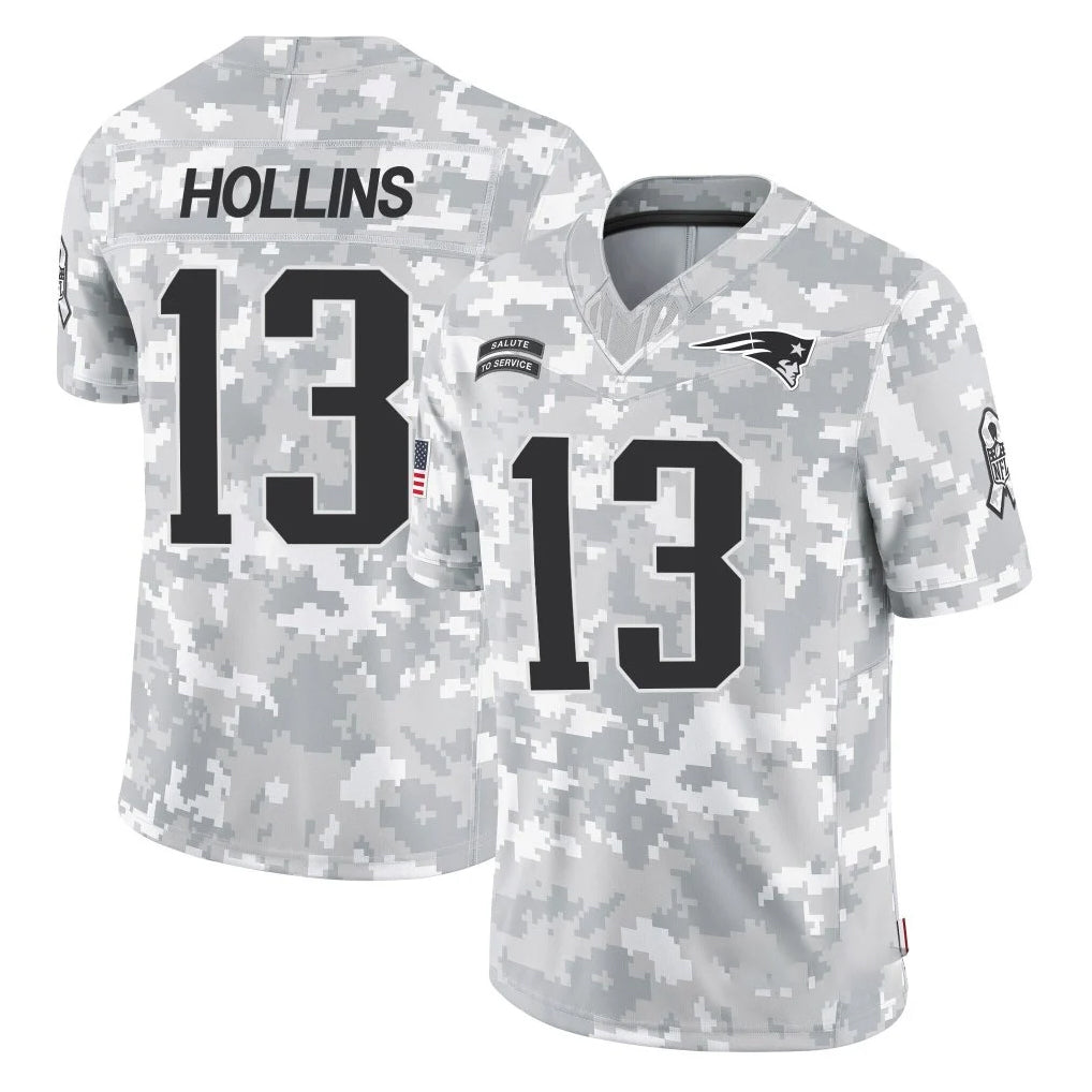 Elroe NE.Patriots #13 Mack Hollins Player Arctic Camo Salute To Service Limited Game Stitched Jerseys