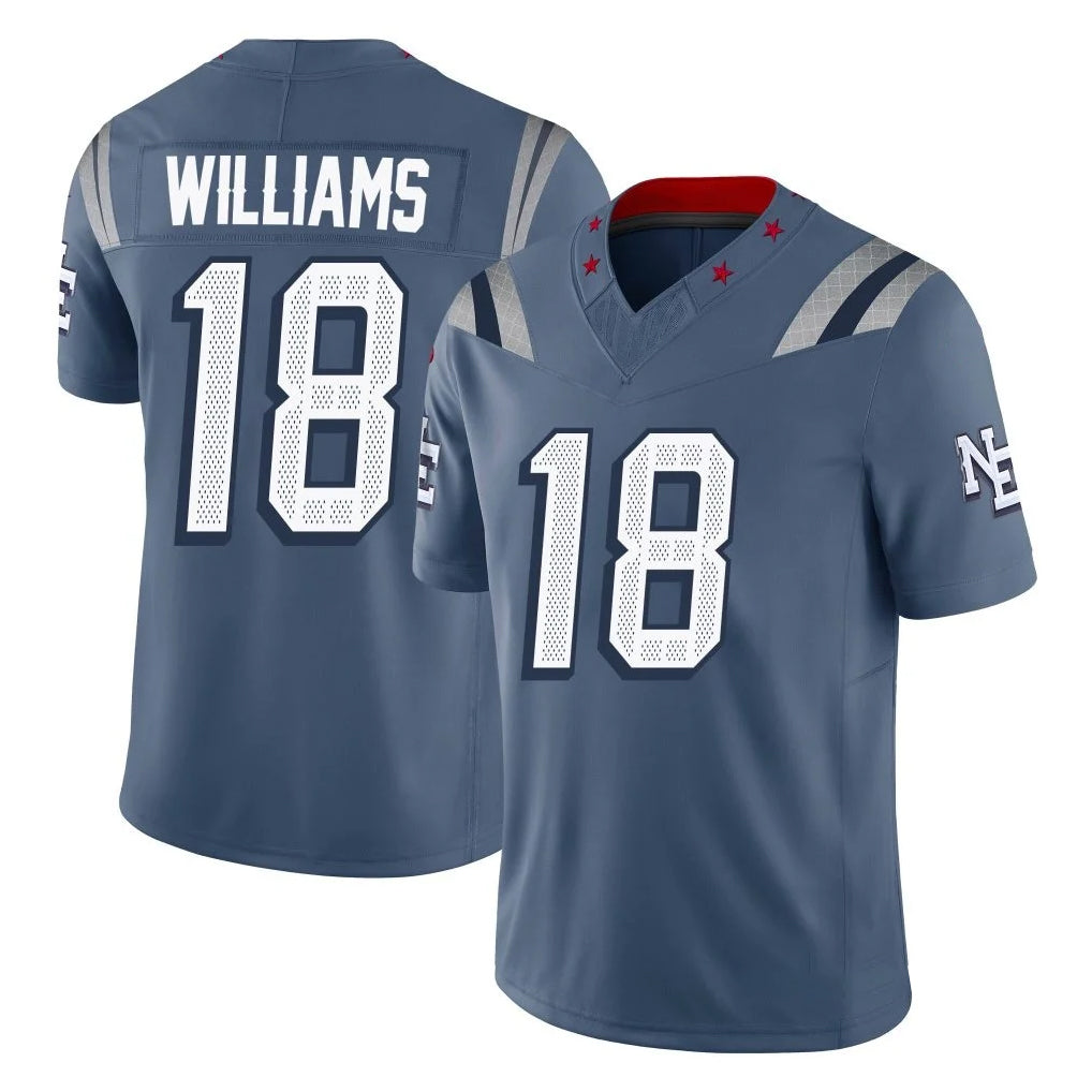 Elroe NE.Patriots #18 Kyle Williams Player Blue Limited Rivalries Collection Home Game Stitched Jerseys