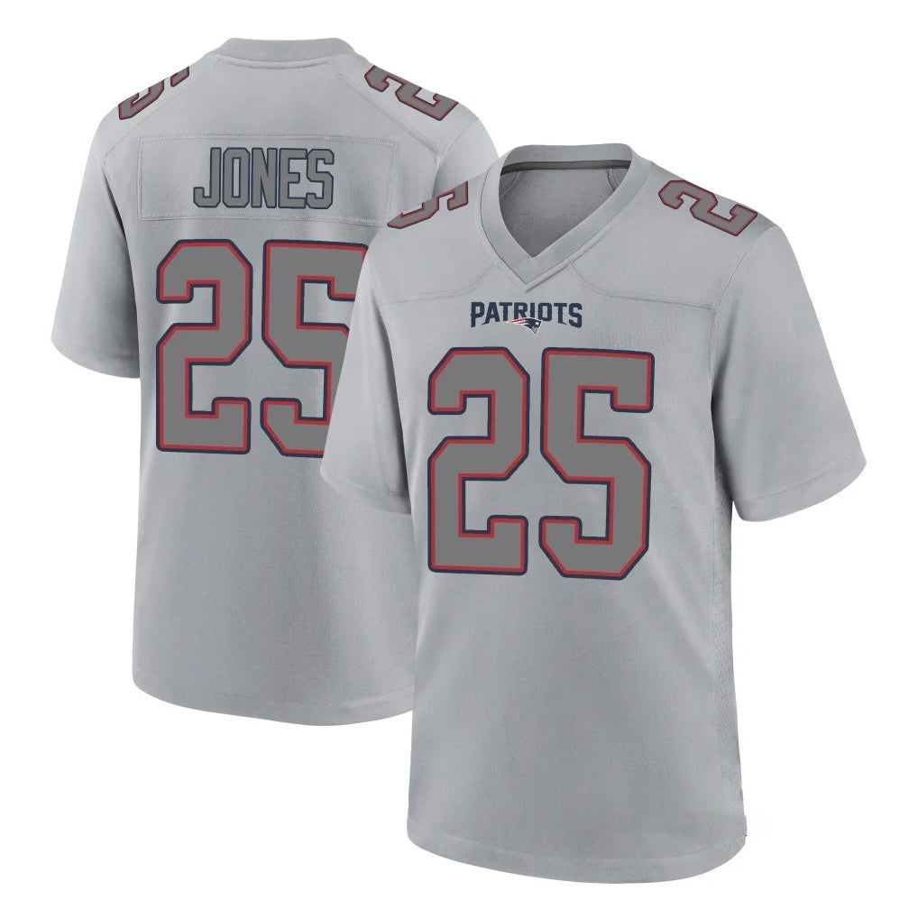 Elroe NE.Patriots #25 Marcus Jones Player Gray Fashion Limited Home Game Stitched Jerseys