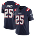 Elroe NE.Patriots #25 Marcus Jones Player Navy Vapor Untouchable Home Game Stitched Jerseys