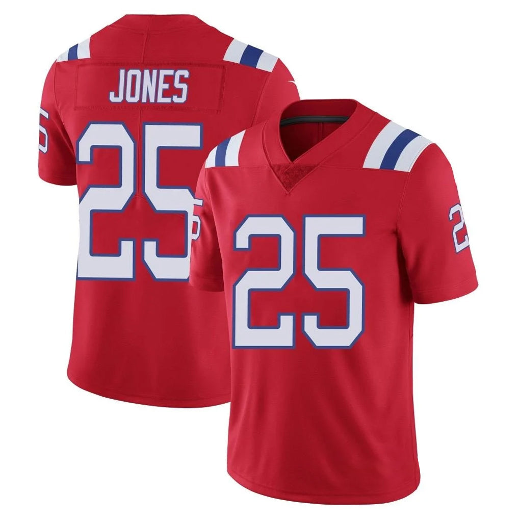 Elroe NE.Patriots #25 Marcus Jones Player Red Vapor Untouchable Home Game Stitched Jerseys