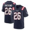 Elroe NE.Patriots #26 Hassan Haskins Navy Home Game Stitched Jerseys
