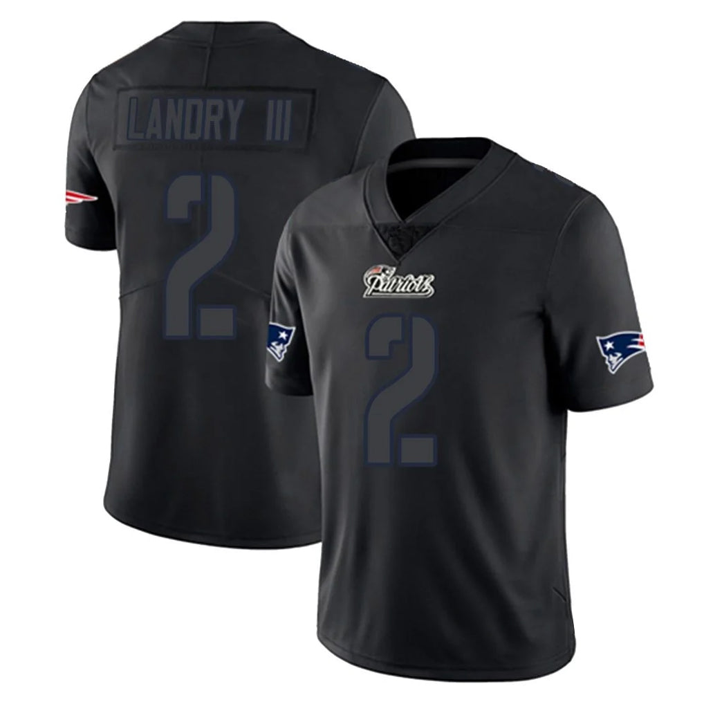 Elroe NE.Patriots #2 Harold Landry III Player Black Impact LImited Home Game Stitched Jerseys