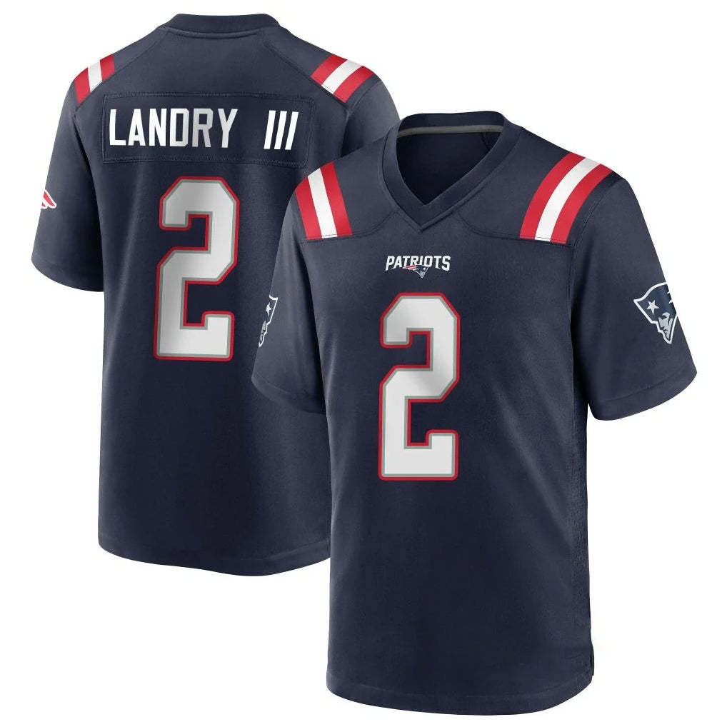 Elroe NE.Patriots #2 Harold Landry III Player Navy Home Game Stitched Jerseys