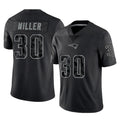 Elroe NE.Patriots #30 Jam Miller Player Black Reflective LImited Home Game Stitched Jerseys