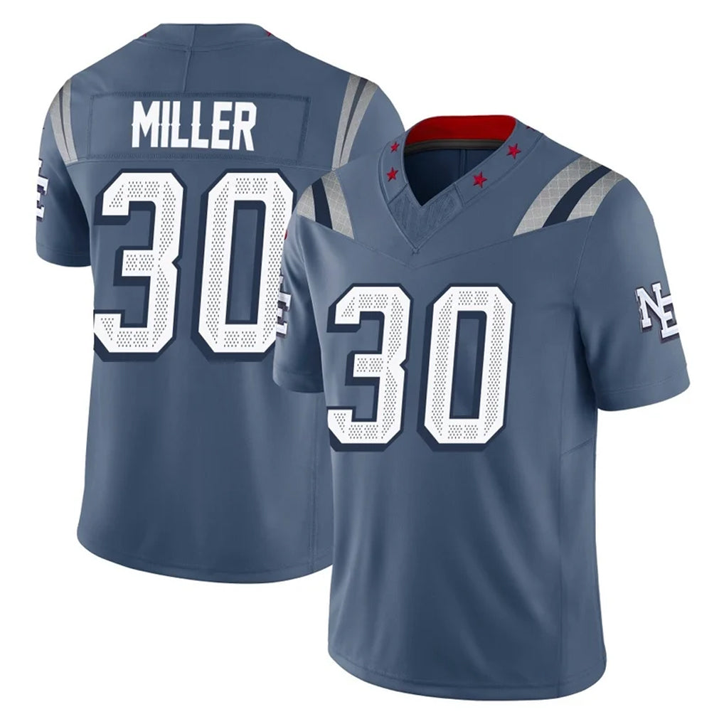 Elroe NE.Patriots #30 Jam Miller Player Blue Limited Rivalries Collection Home Game Stitched Jerseys