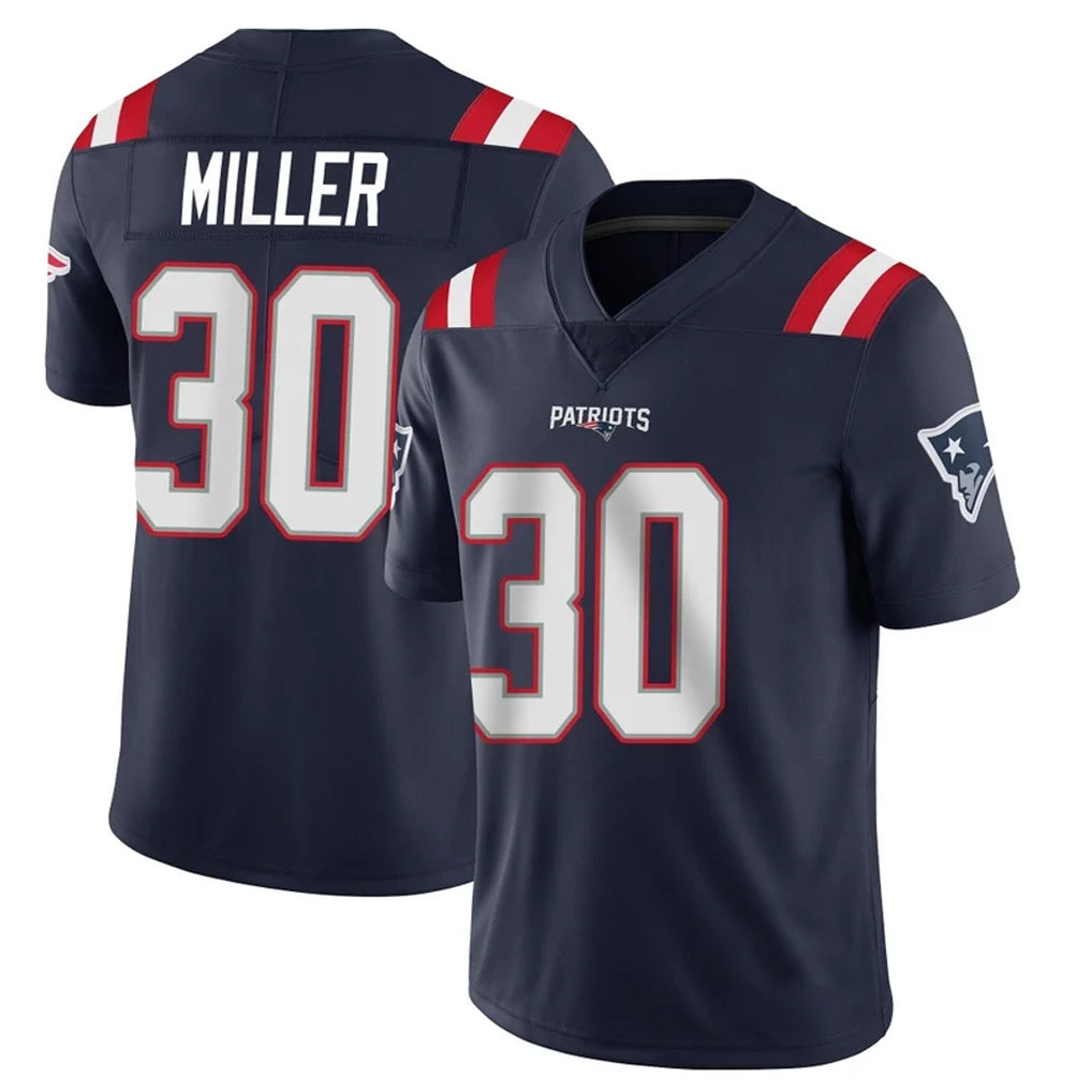 Elroe NE.Patriots #30 Jam Miller Player Navy Vapor Untouchable Home Game Stitched Jerseys