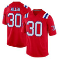 Elroe NE.Patriots #30 Jam Miller Player Red Home Game Stitched Jerseys