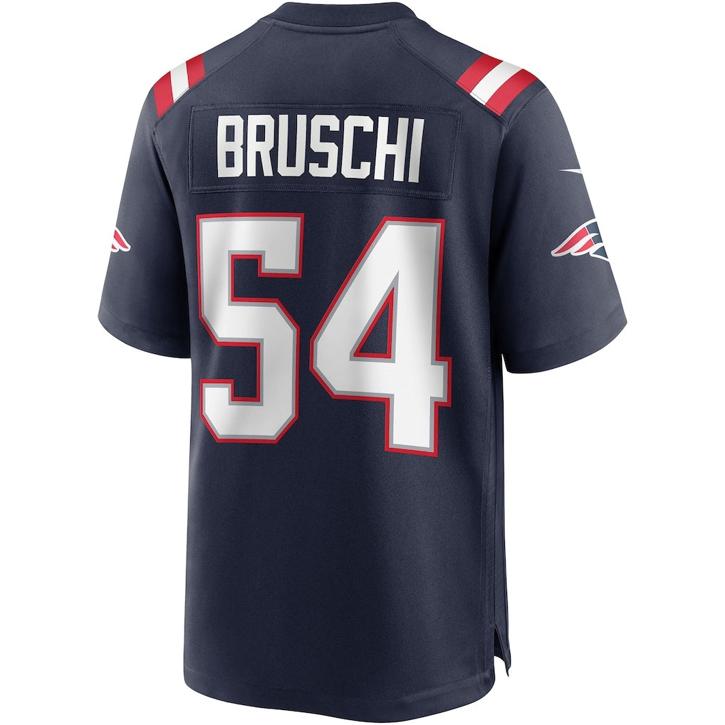 Elroe NE.Patriots #54 Tedy Bruschi Navy Game Retired Player Stitched Jerseys