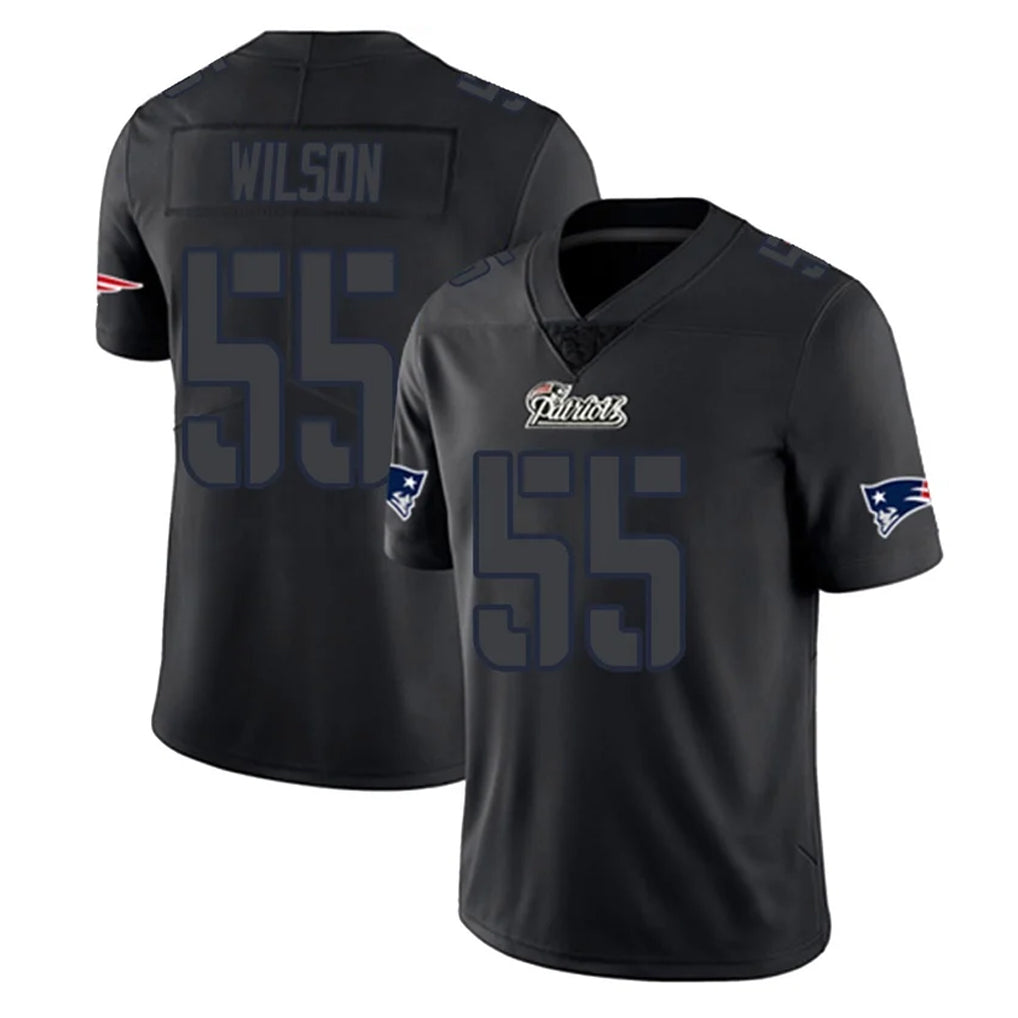 Elroe NE.Patriots #55 Jared Wilson Player Black Impact LImited Home Game Stitched Jerseys