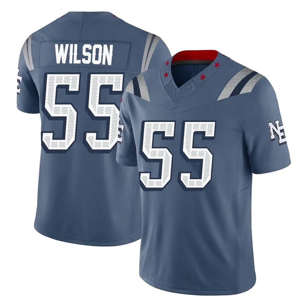 Elroe NE.Patriots #55 Jared Wilson Player Blue Limited Rivalries Collection Home Game Stitched Jerseys