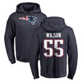 Elroe NE.Patriots #55 Jared Wilson Player Navy LOGO Pullover Hoodies Home Game Stitched Jerseys