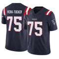 Elroe NE.Patriots #75 Alijah Vera-Tucker Player Navy Limited Vapor F.U.S.E. Home Game Stitched Jerseys
