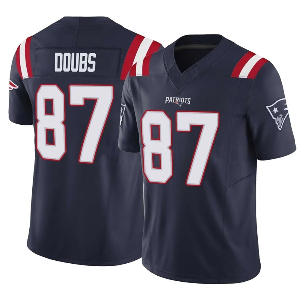 Elroe NE.Patriots #87 Romeo Doubs Player Navy Limited Vapor F.U.S.E. Home Game Stitched Jerseys