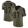 Elroe NE.Patriots #87 Romeo Doubs Player Olive Salute To Service Limited Stitched Jerseys