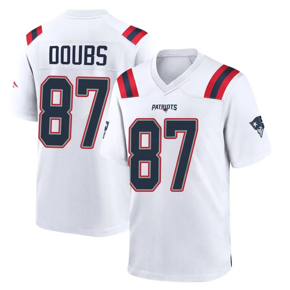 Elroe NE.Patriots #87 Romeo Doubs Player White Home Game Stitched Jerseys