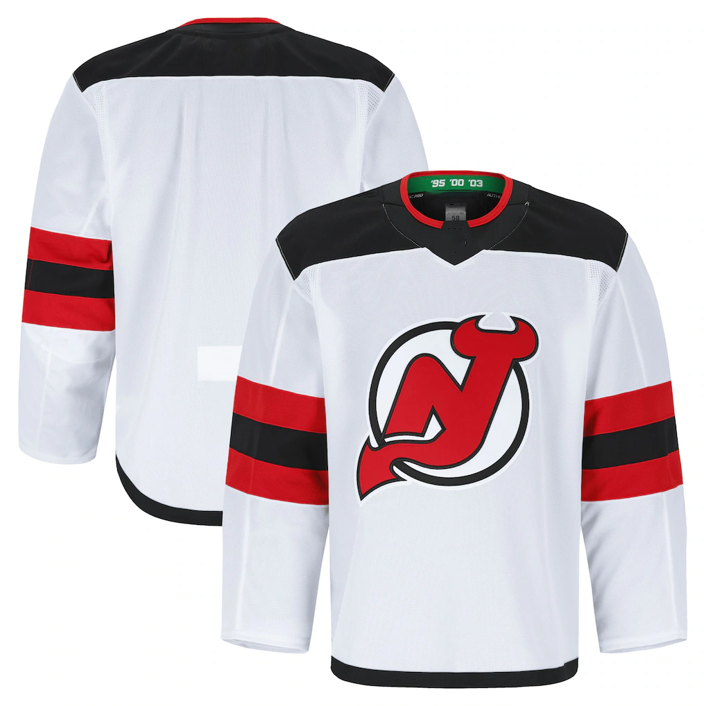 Elroe N.Jersey Devils White Away Authentic Pro Jerseys