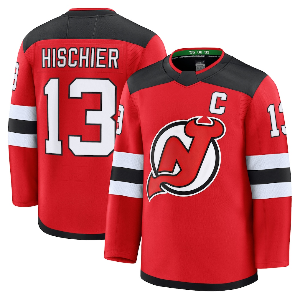 Elroe N.Jersey Devils #13 Nico Hischier Red Home Premium Jerseys