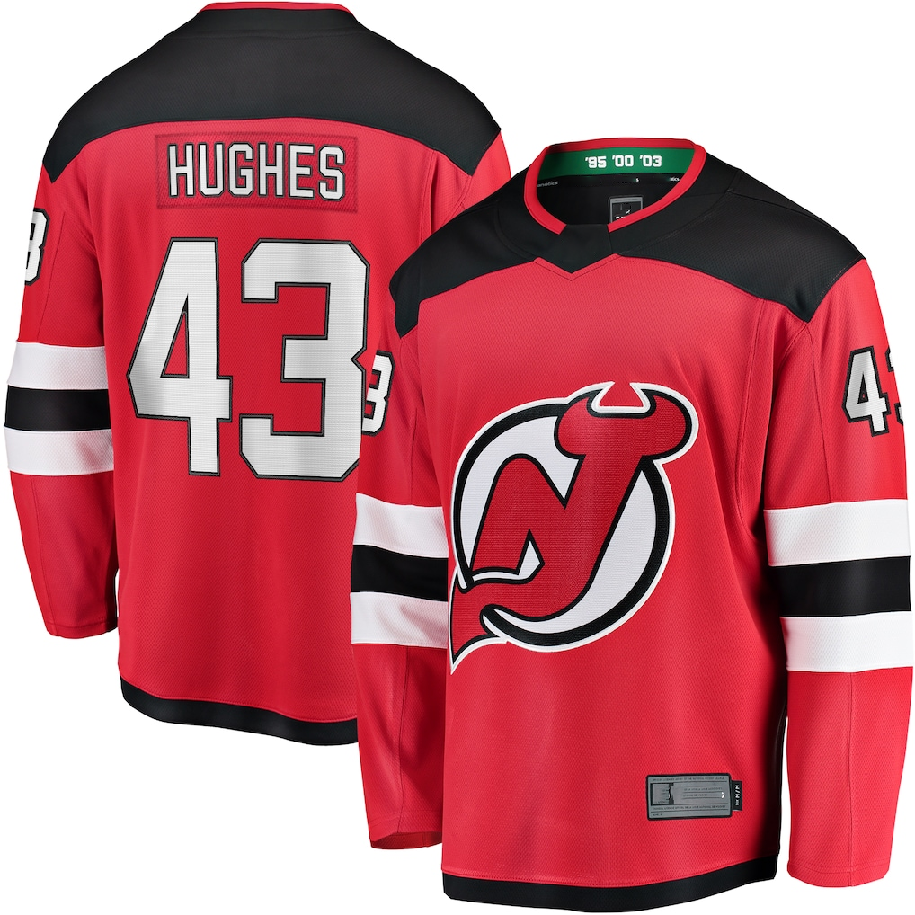 Elroe N.Jersey Devils #43 Luke Hughes Red Home Breakaway Player Jerseys
