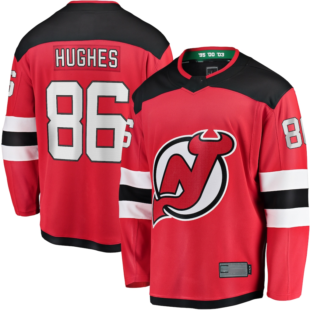 Elroe N.Jersey Devils #86 Jack Hughes Red Breakaway Player Jerseys