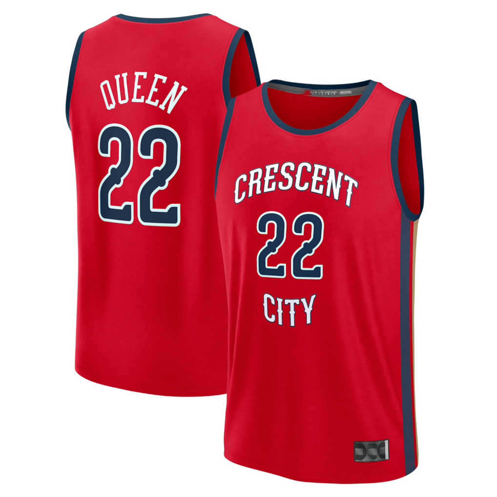 Elroe NO.Pelicans #22 Derik Queen Red Fast Break Replica Player Stitched Jerseys- Statement Edition