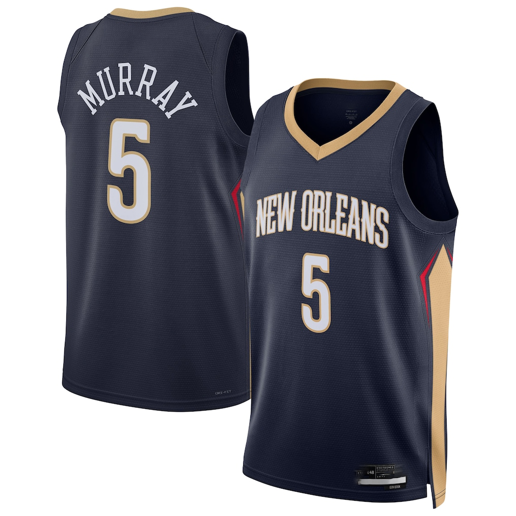 Elroe NO.Pelicans #5 Dejounte Murray Navy 2024 Offseason Addition Swingman Stitched Jerseys