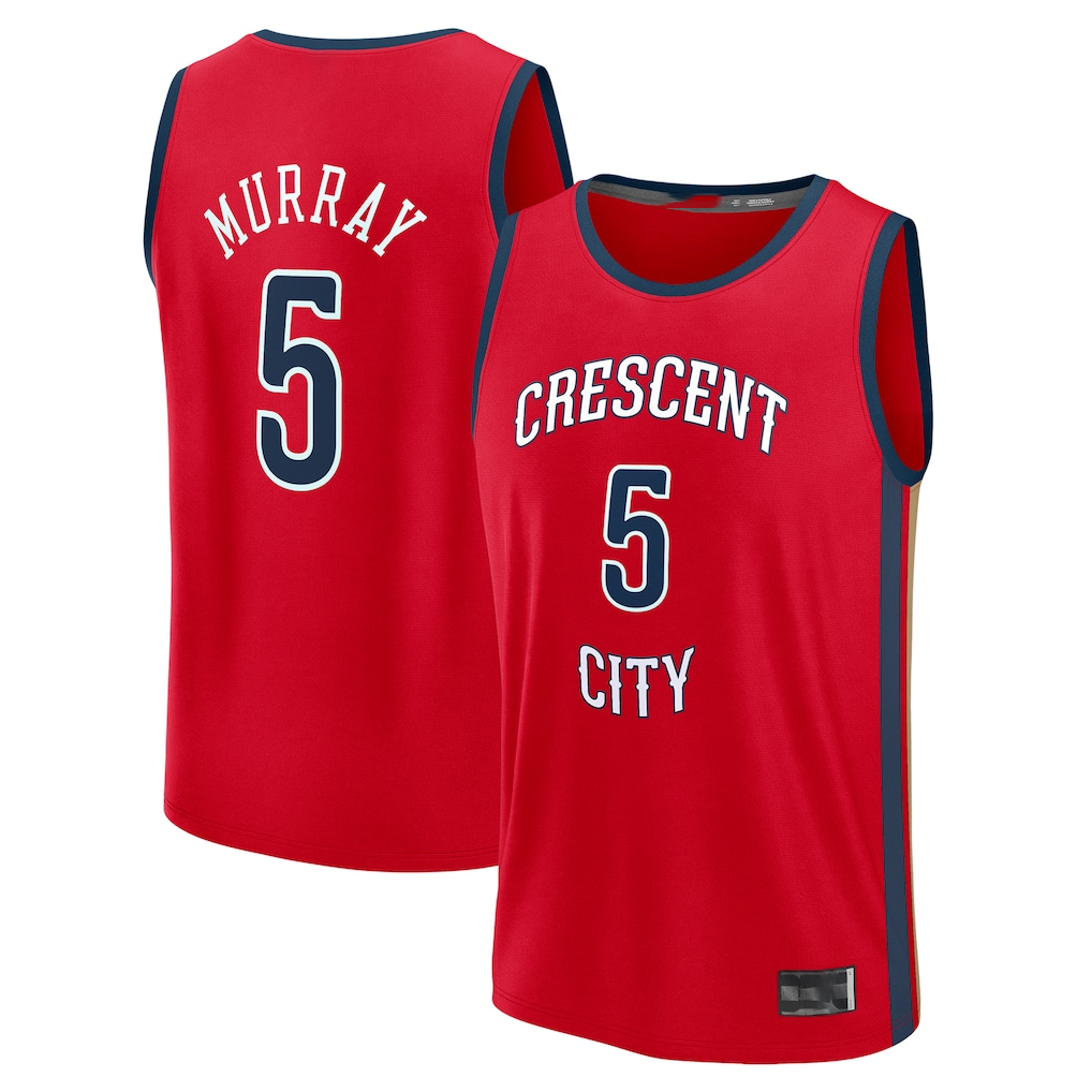 Elroe NO.Pelicans #5 Dejounte Murray Red Fast Break Replica Player Stitched Jerseys- Statement Edition