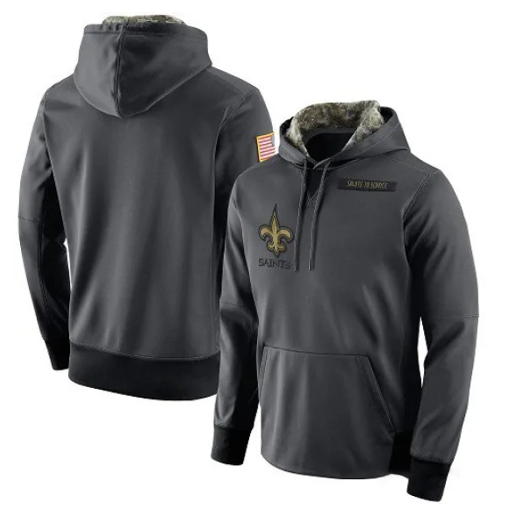 Elroe NO.Saints Gray Pullover Hoodies Limited Blank Player Stitched Jerseys