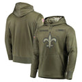 Elroe NO.Saints Olive Salute to Service Pullover Hoodies Home Game Blank Player Stitched Jerseys