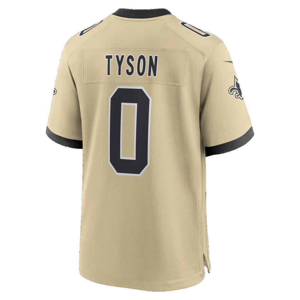 Elroe NO.Saints #0 Jordyn Tyson Gold 2026 Draft First Round Pick No. 8 Alternate Game Stitched Jerseys