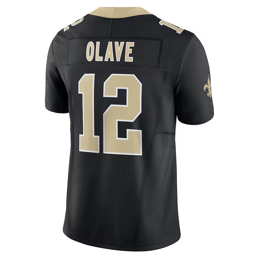 Elroe NO.Saints #12 Chris Olave Player Black Alternate Vapor F.U.S.E. Limited Stitched Jerseys