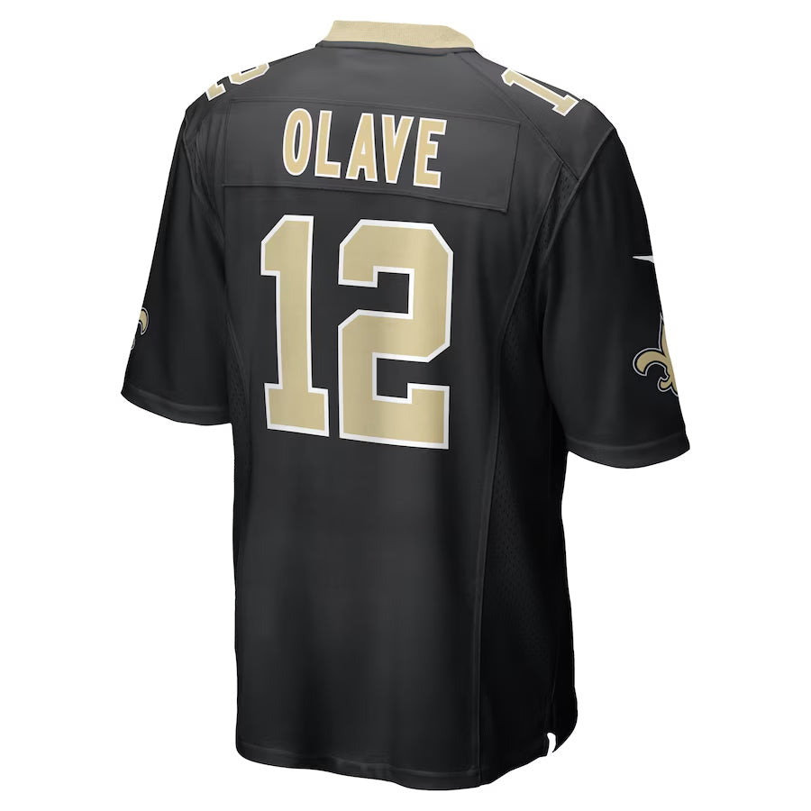 Elroe NO.Saints #12 Chris Olave Player Black Home Game Stitched Jerseys