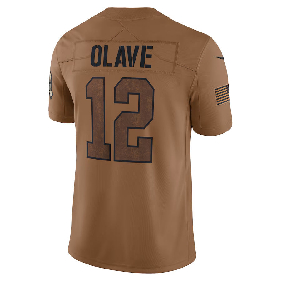 Elroe NO.Saints #12 Chris Olave Player Brown Salute To Service Limited Stitched Jerseys