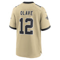 Elroe NO.Saints #12 Chris Olave Player Gold Alternate Game Stitched Jerseys