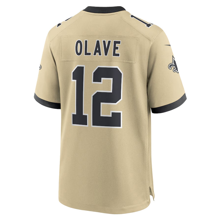 Elroe NO.Saints #12 Chris Olave Player Gold Alternate Game Stitched Jerseys