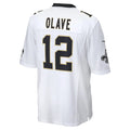 Elroe NO.Saints #12 Chris Olave Player White Home Game Stitched Jerseys
