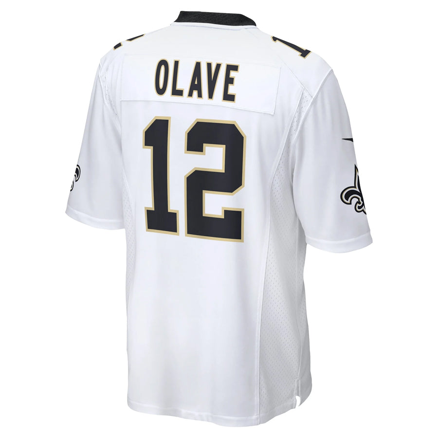 Elroe NO.Saints #12 Chris Olave Player White Home Game Stitched Jerseys
